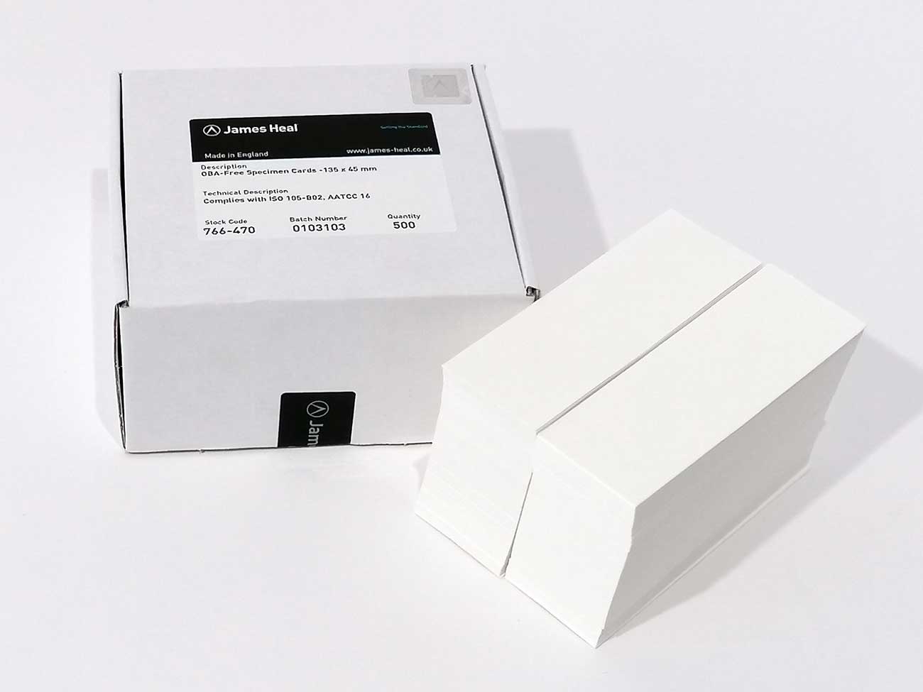 OBA-free Specimen Cards (135x45mm)